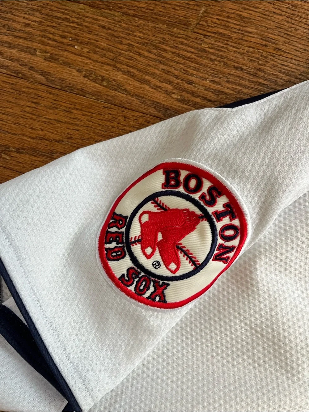 Nike White, Red & Navy Boston 'B' Baseball Jersey